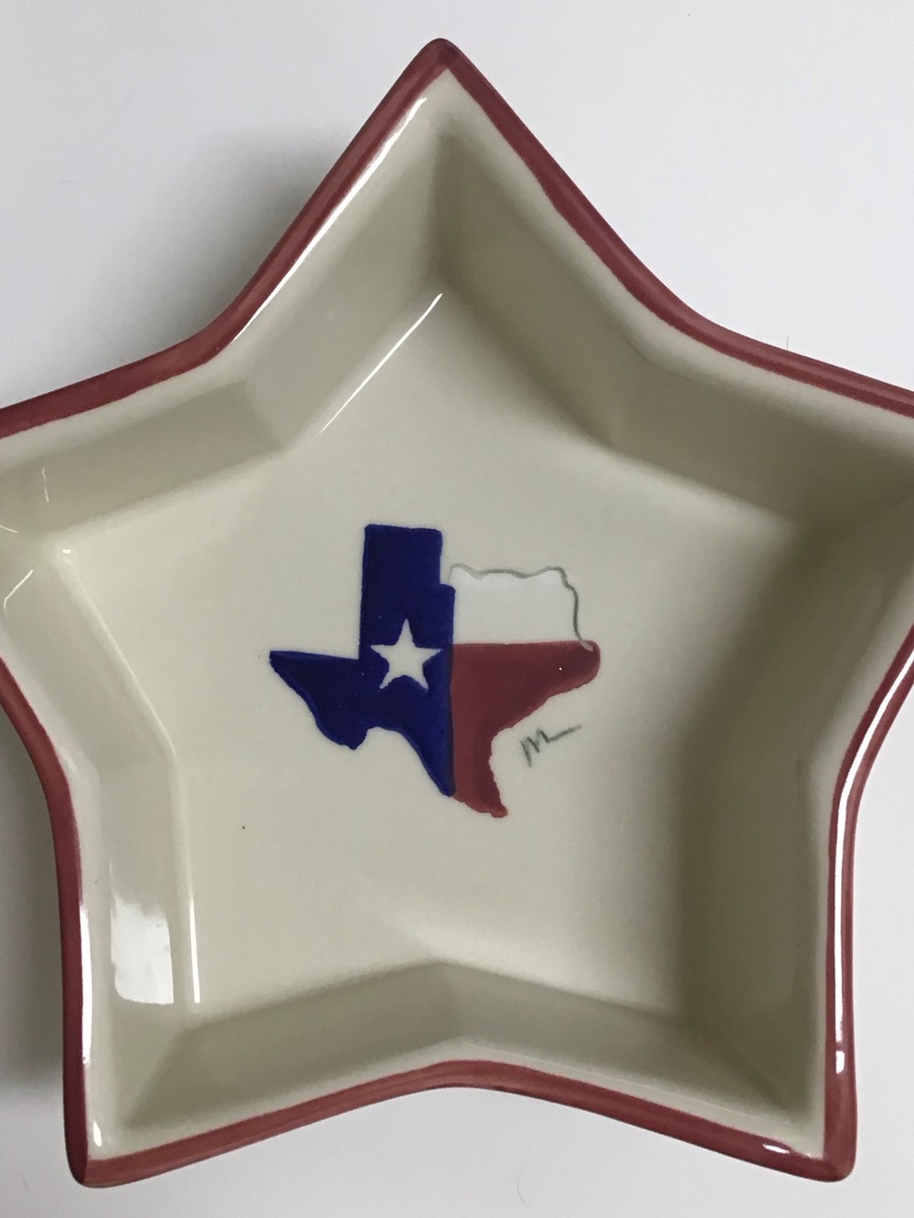 Hartstone Pottery Star Bowl Texas Proud Serving Dish July 4th Vintage 1991 NWT